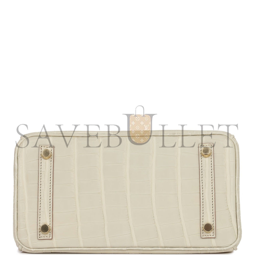 HERMES BIRKIN 25 MATTE ALLIGATOR GOLD HARDWARE (25*20*13cm)