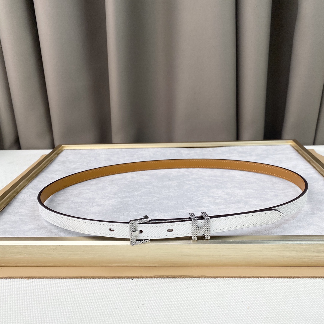 TOP HERMES Calf Leather Belt 1.5cm - 2 Colour