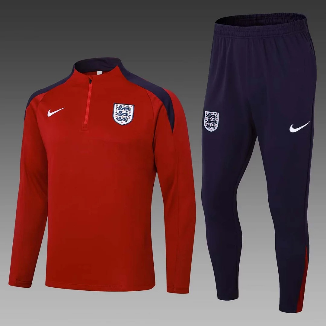2024-25 England Red Football Half Pull Training Suit