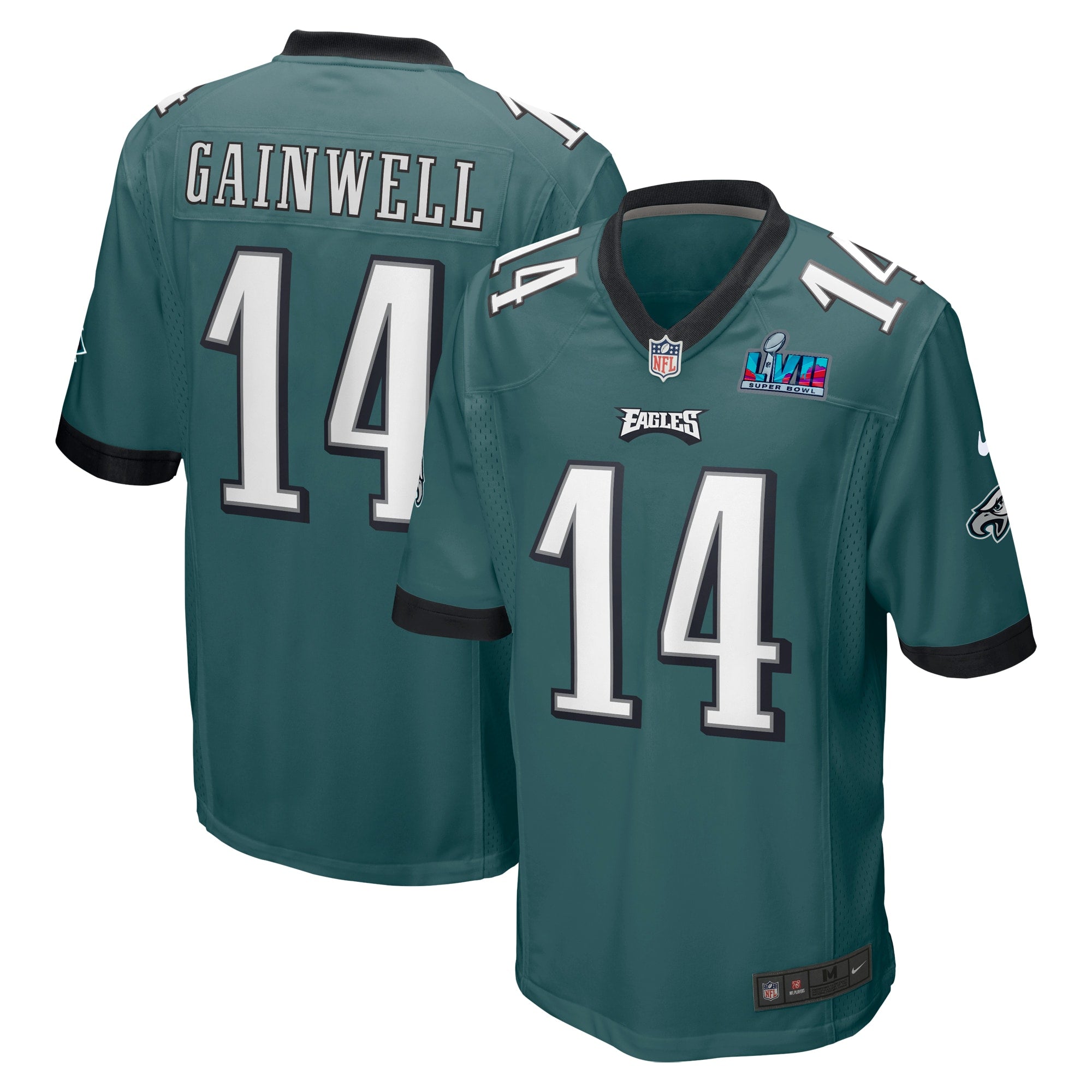 Kenneth Gainwell Philadelphia Eagles  Super Bowl LVII Patch Game Jersey - Midnight Green