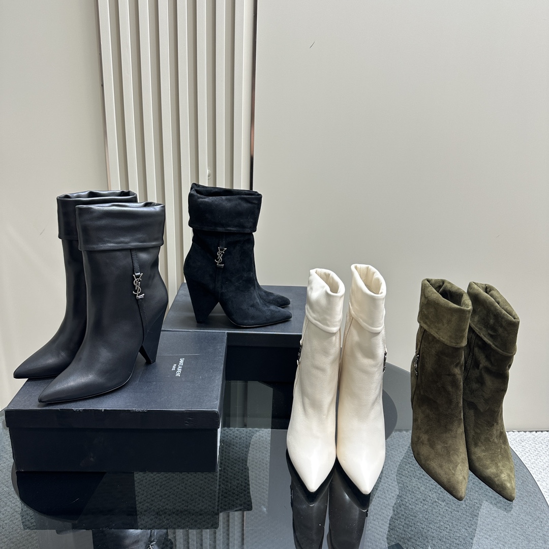 TOP Yves Saint Laurent YSL Side Zipper Ankle Boots- 4 Colors