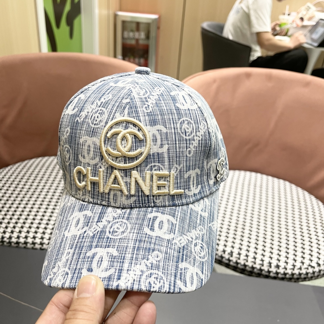 TOP CHANEL Cowboy Vintage Baseball Cap - Blue