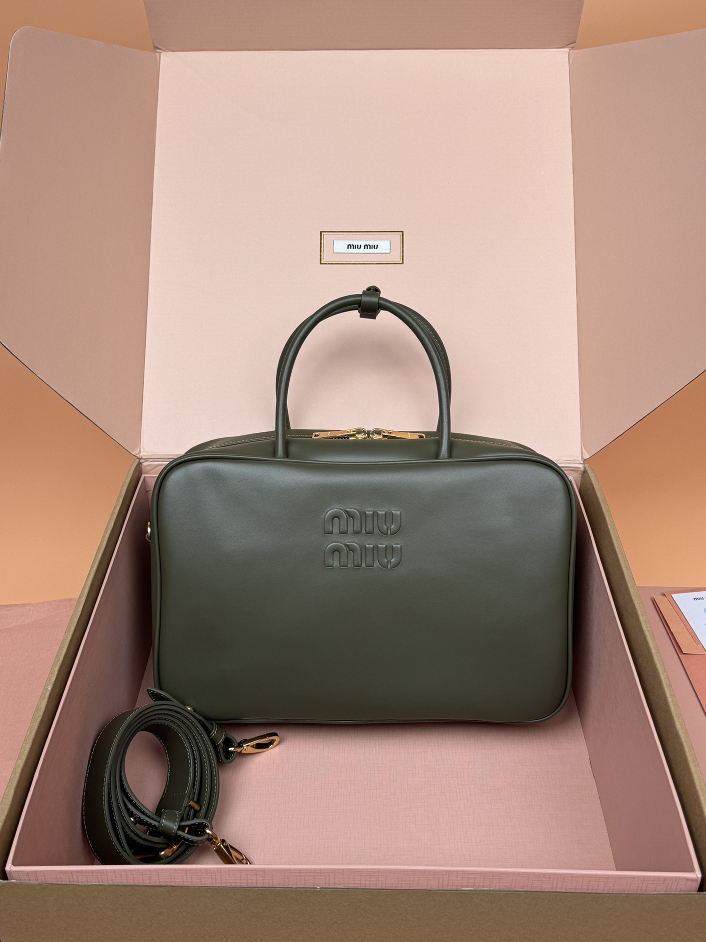 TOP Miu Miu Beau Leather Handbag 34 x 23 x 10cm - 3 Color