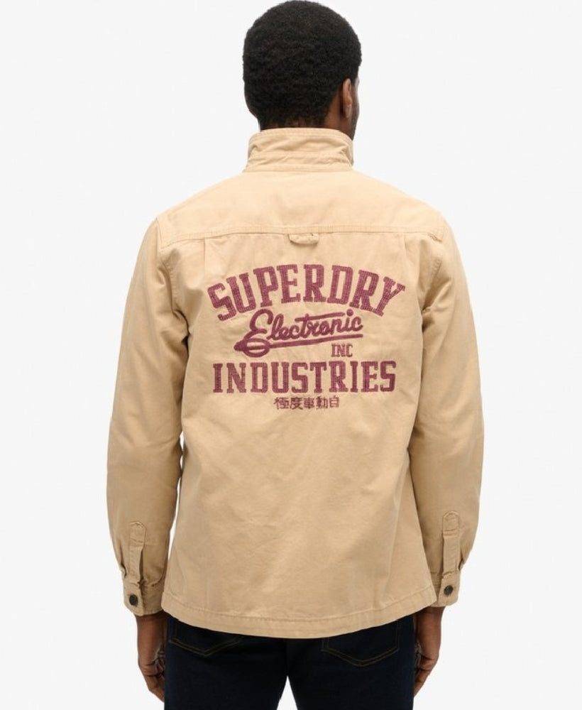 Patched Canvas Overshirt | Shaker Beige