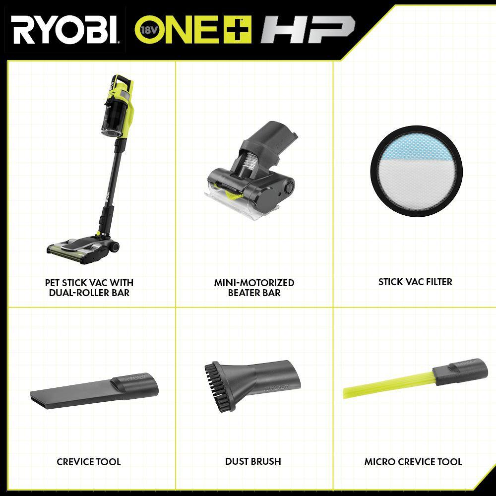 ONE+ HP 18V Brushless Bagless Cordless Mesh Filter Pet Stick Vac with Dual-Roller Bar (Tool Only)