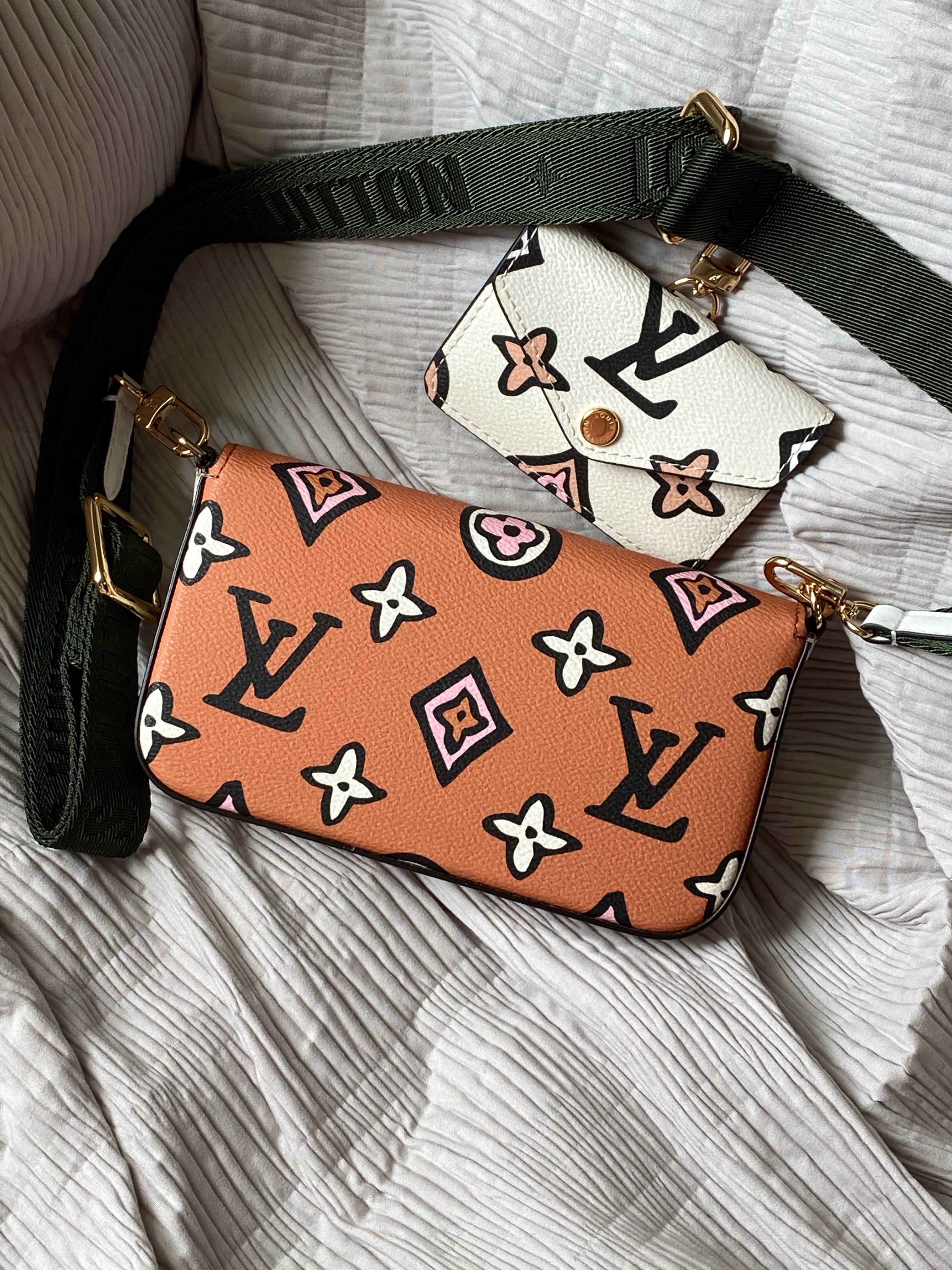 TOP Louis Vuitton LV  Wild At Heart Multi Pochette 21X12X3cm-Orange and White