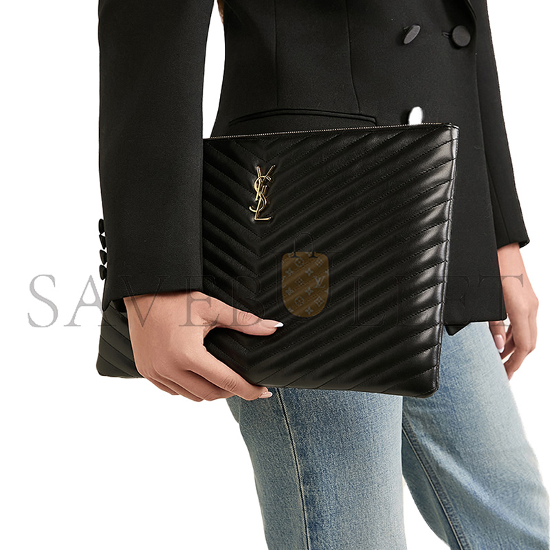 YSL BLACK QUILTED CLUTCH 603601718 (36*24*2cm)