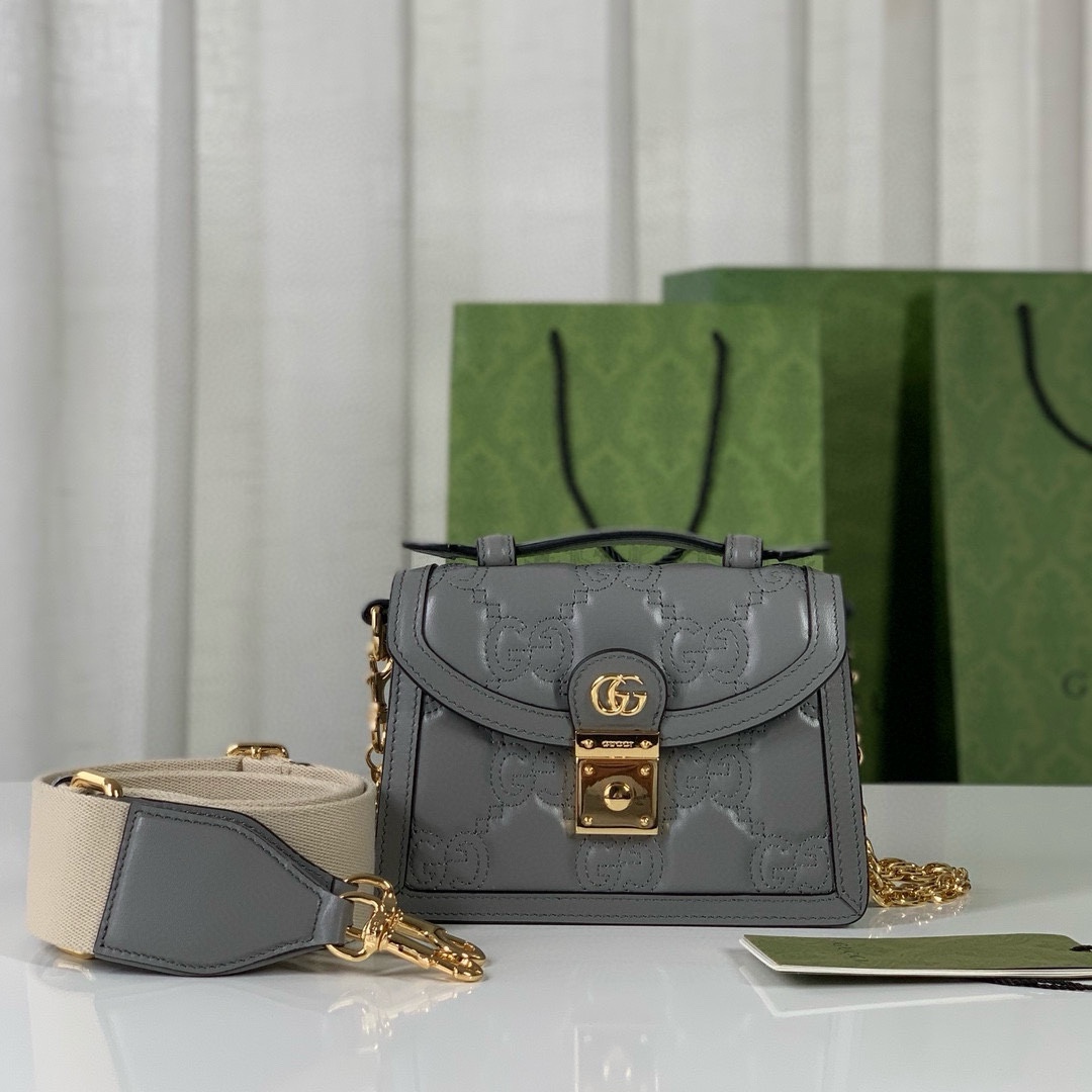 TOP GUCCI Matelessé Leather Small Handbags 18X13X6.5cm - 2 Colors
