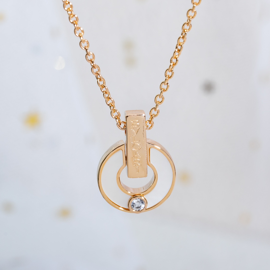 TOP BVLGARI Copper Coin Necklace - 2 Color