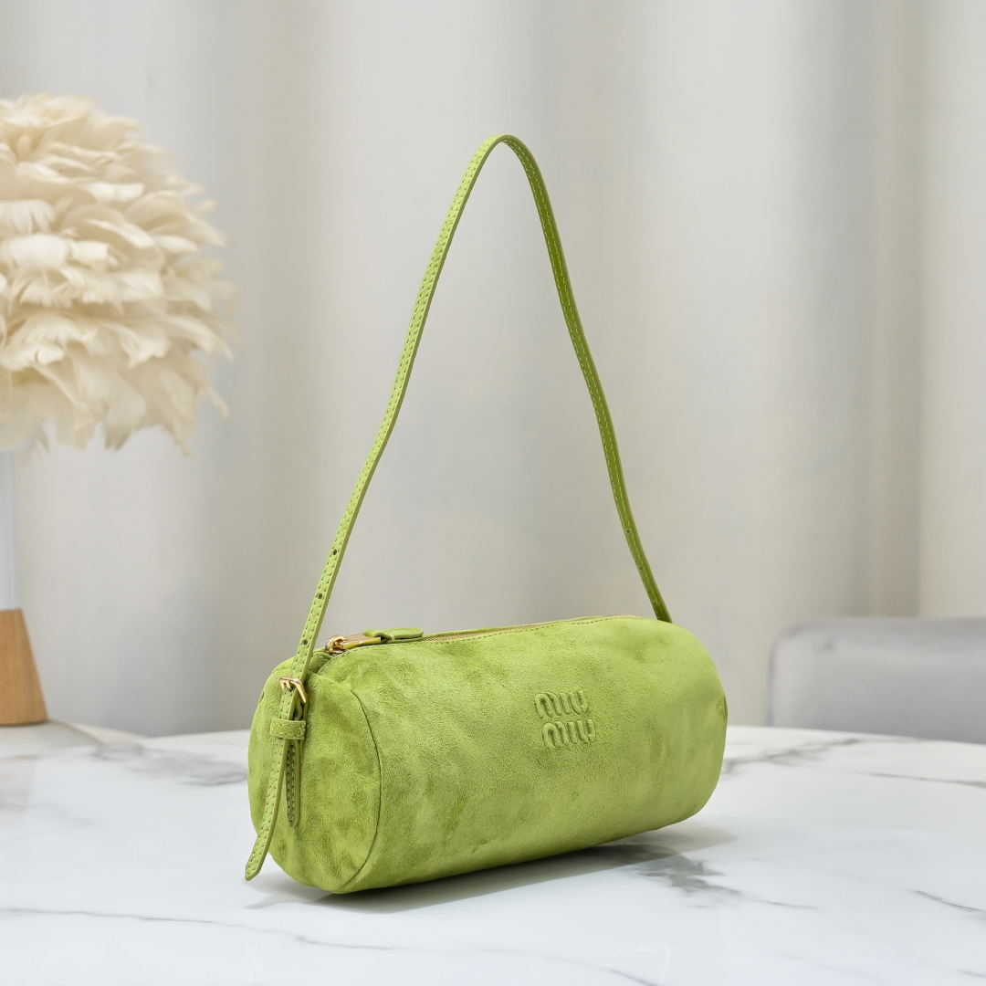 TOP Miu Miu Leather Handbag 21.5 x 9 x 9cm - Green