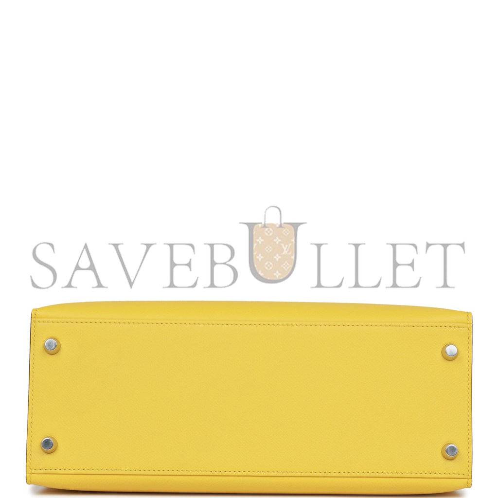 HERMES KELLY 28 JAUNE DE NAPLES EPSOM PALLADIUM HARDWARE (28*22*10cm)