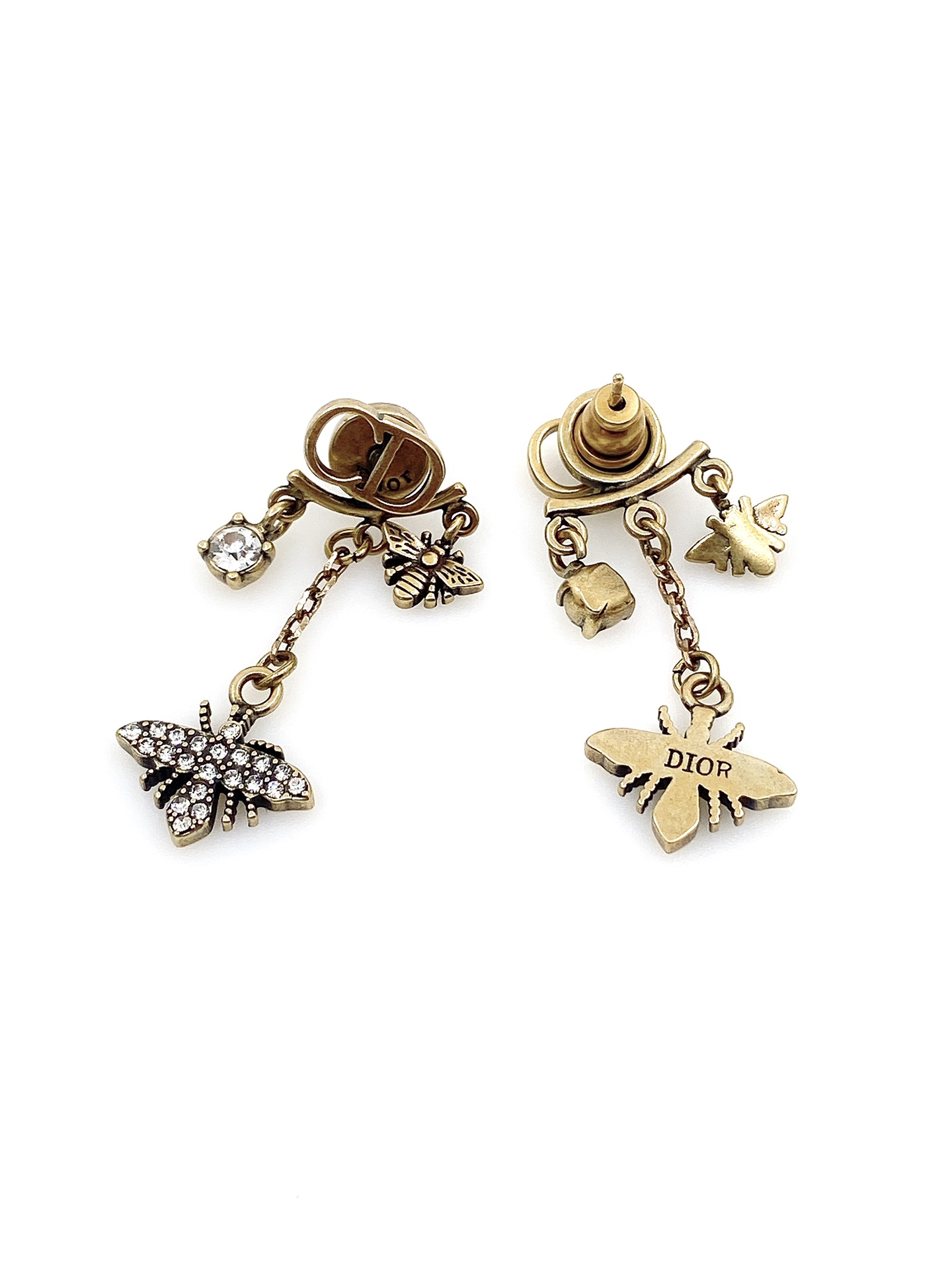 TOP Christian Dior Vintage Bee Earrings - Brass