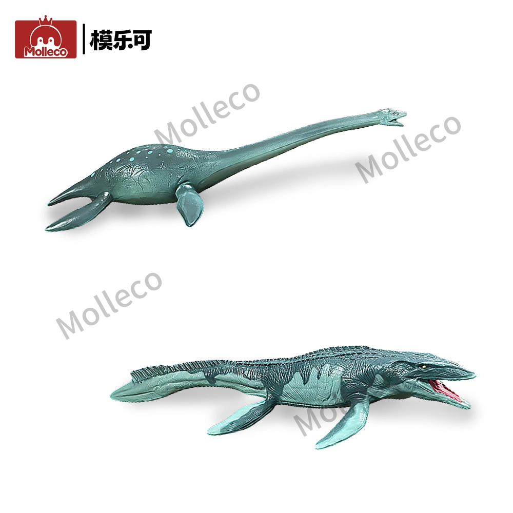 Molleco Dinosaur Figure Toys for Kids and Children Mosasaurus+Plesiosaurus CP088