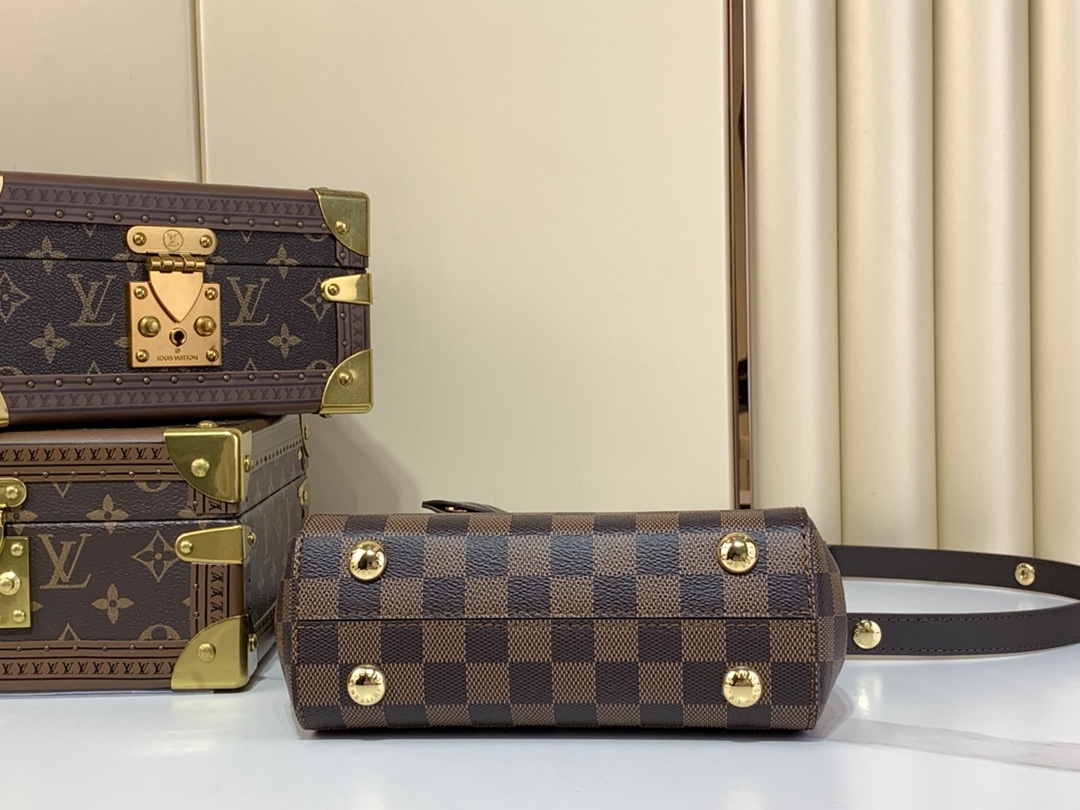 TOP Louis Vuitton LV Cluny Mini Handbag Damier 20x16x7.5cm - Brown/Black