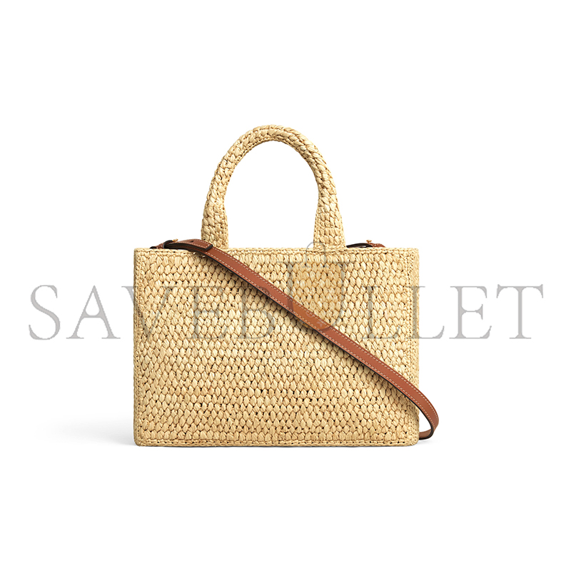 CELINE SMALL CABAS THAIS IN RAFFIA AND CALFSKIN 116302FF7.04LU (27*19*13cm)