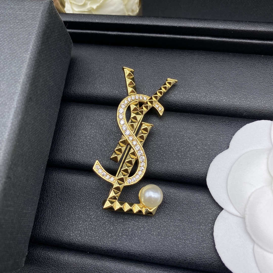 TOP Yves Saint Laurent YSL Brooch-2 Colors