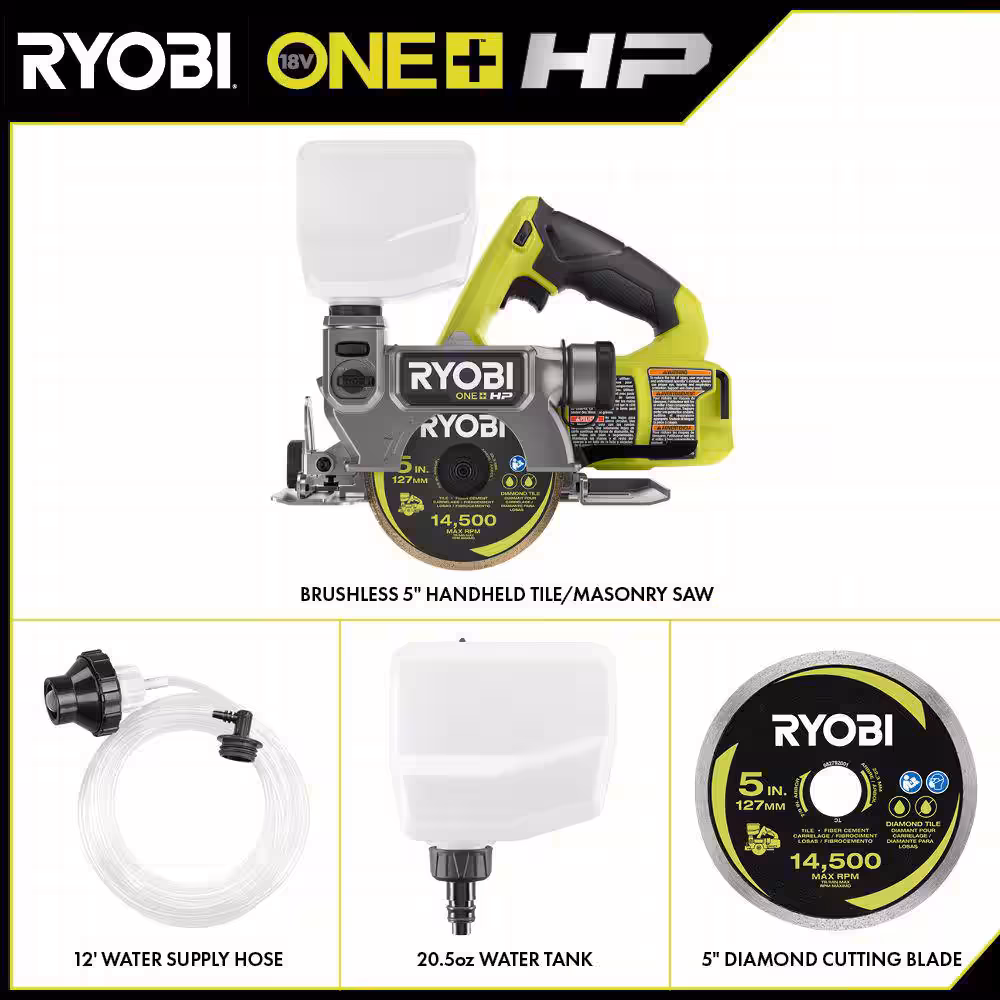 ONE+ HP 18V Cordless Handheld Wet/Dry Masonry Tile Saw (Tool Only)