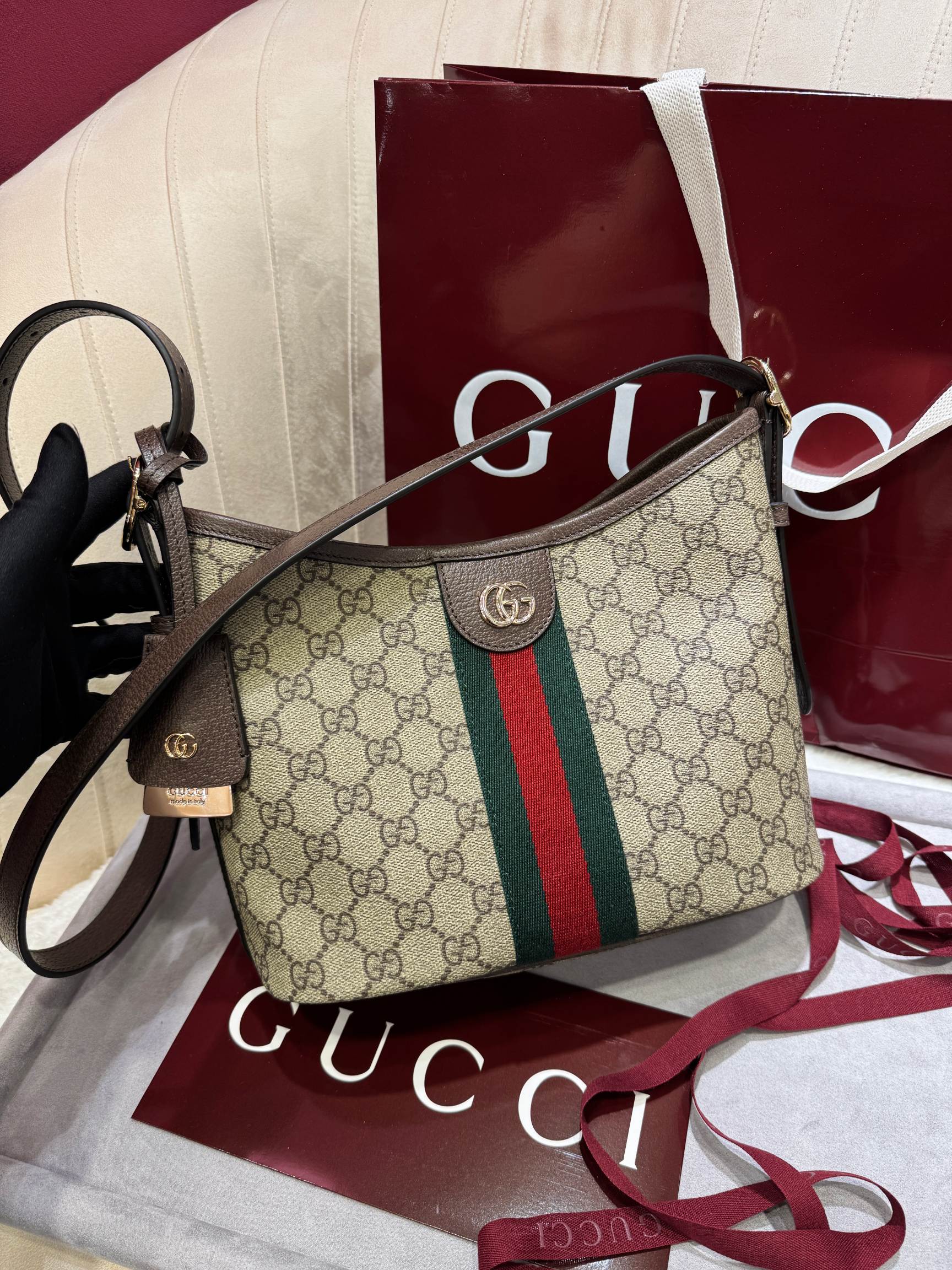 TOP GUCCI Ophidia Hobo Bag 23 x 21 x 12 cm - Brown