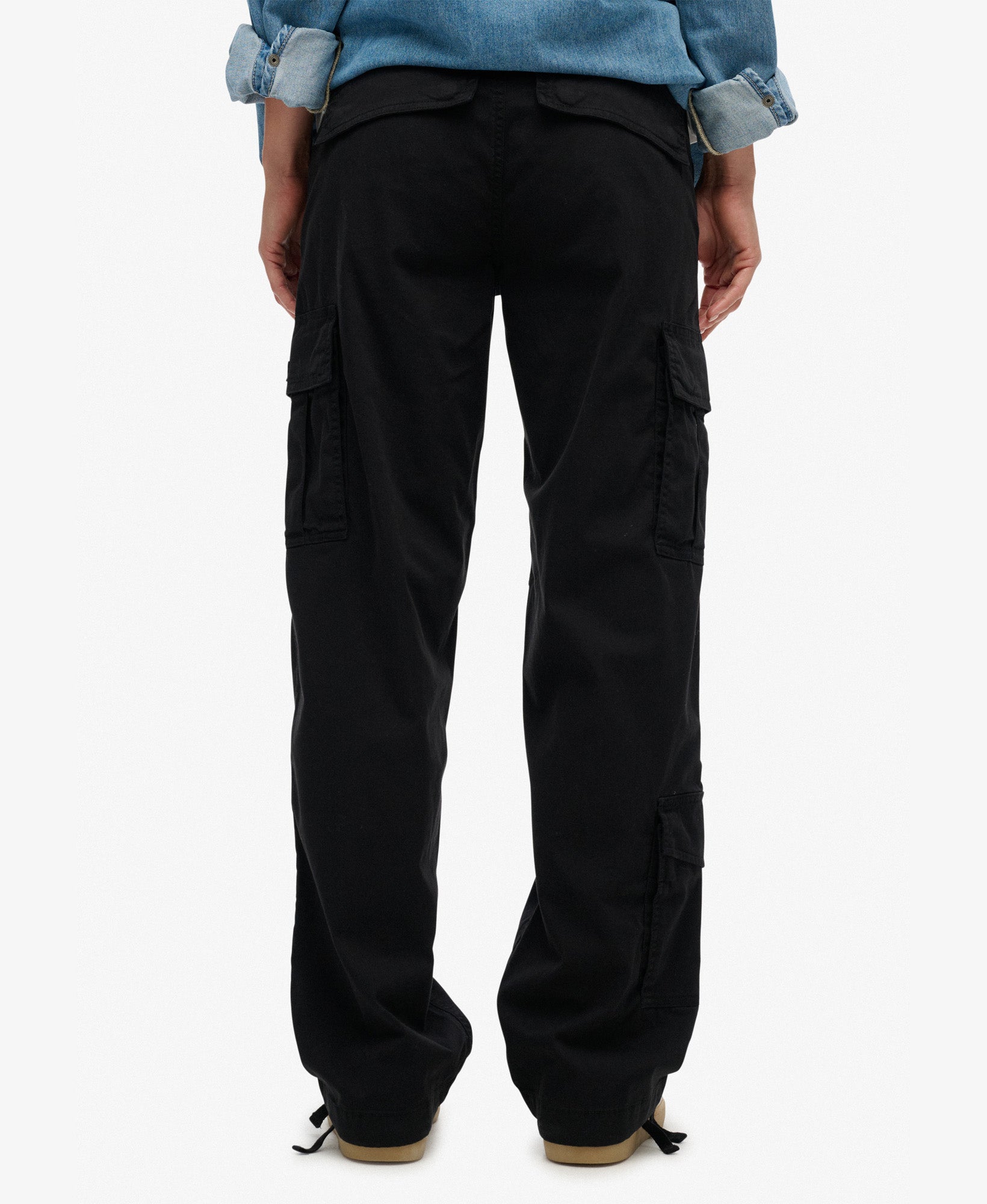Low Rise Straight Cargo Pant | Black 32