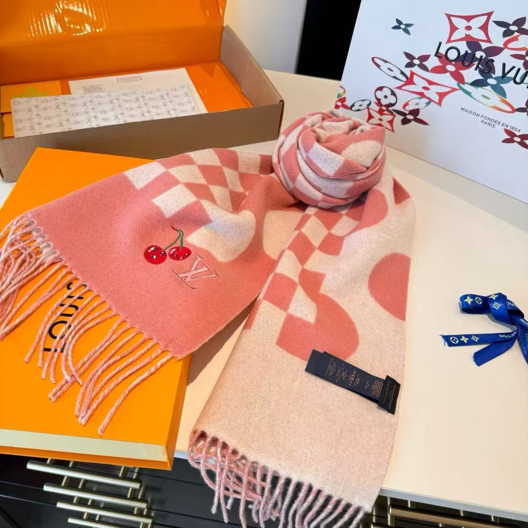 Louis Vuitton Cherry checkerboard scarf (Replica)