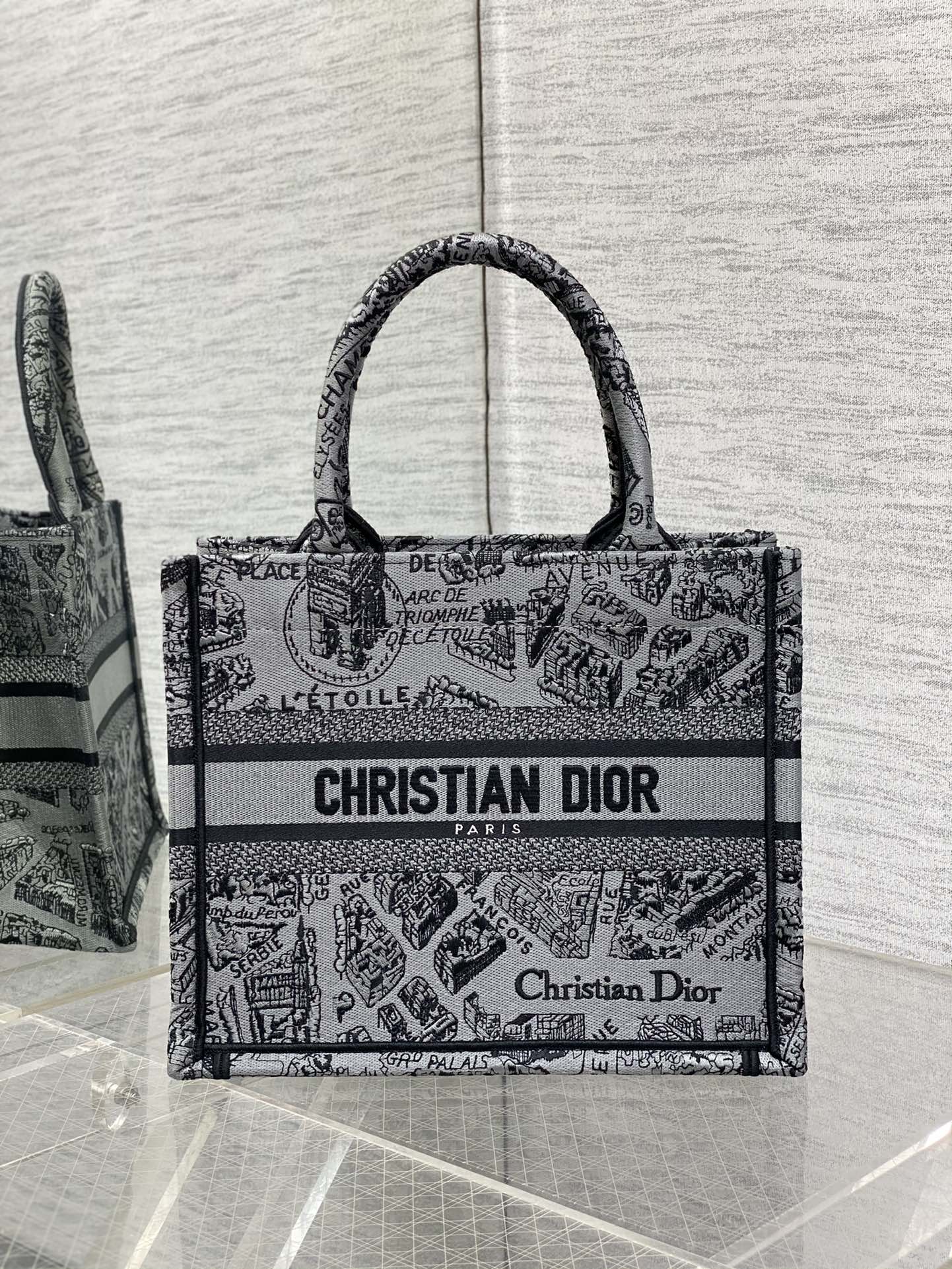 TOP Christian Dior Book Tote Bag Embroidery 26cm/36cm