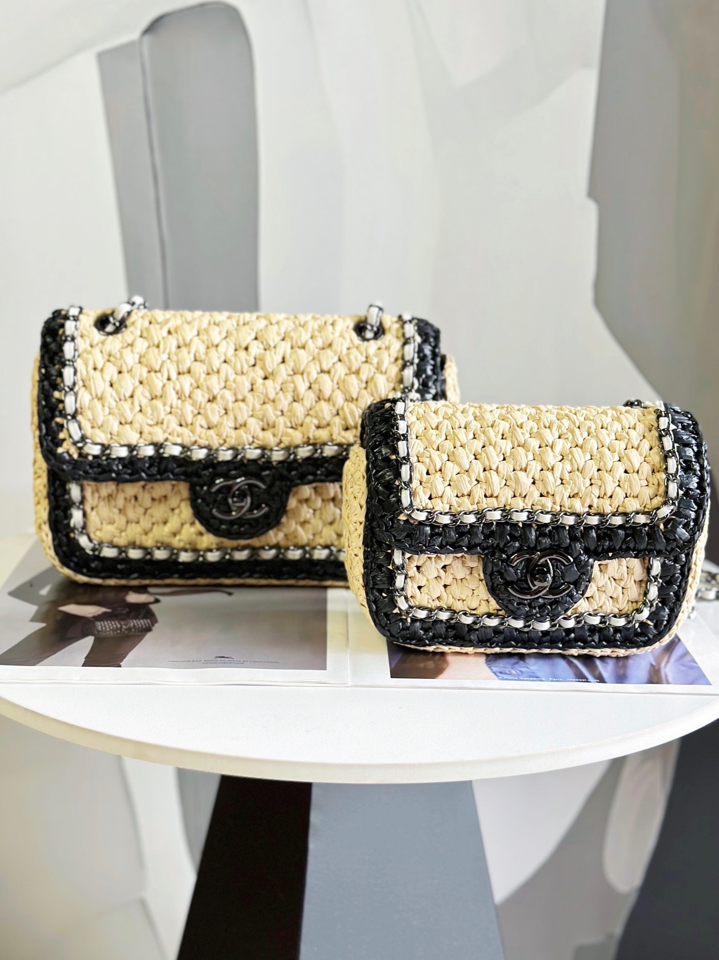 TOP CHANEL 24c Hand Woven Flab Bags - 18cm/23cm