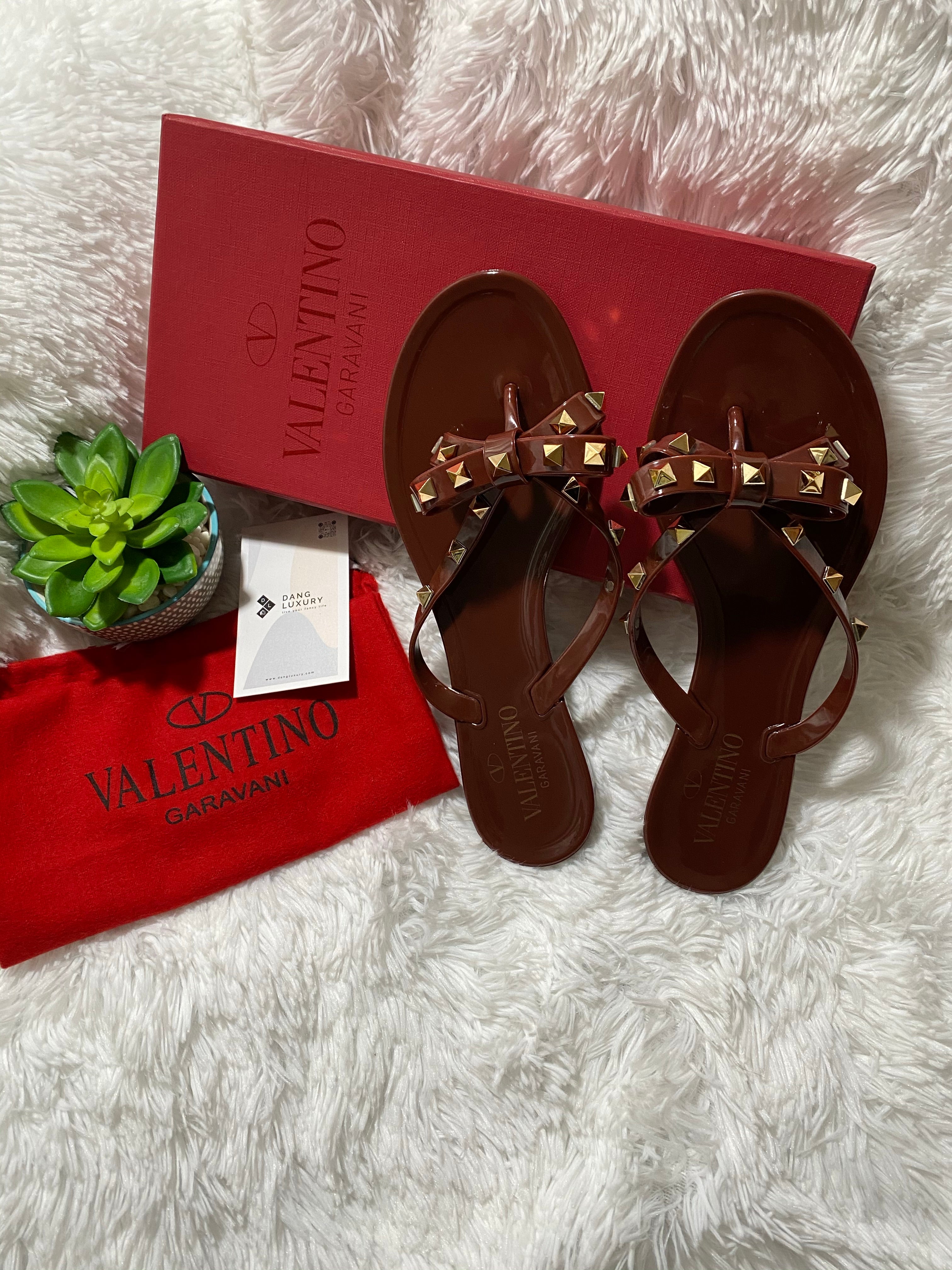 TOP VALENTINO Jelly Rock Stud Flat Thong Sandals