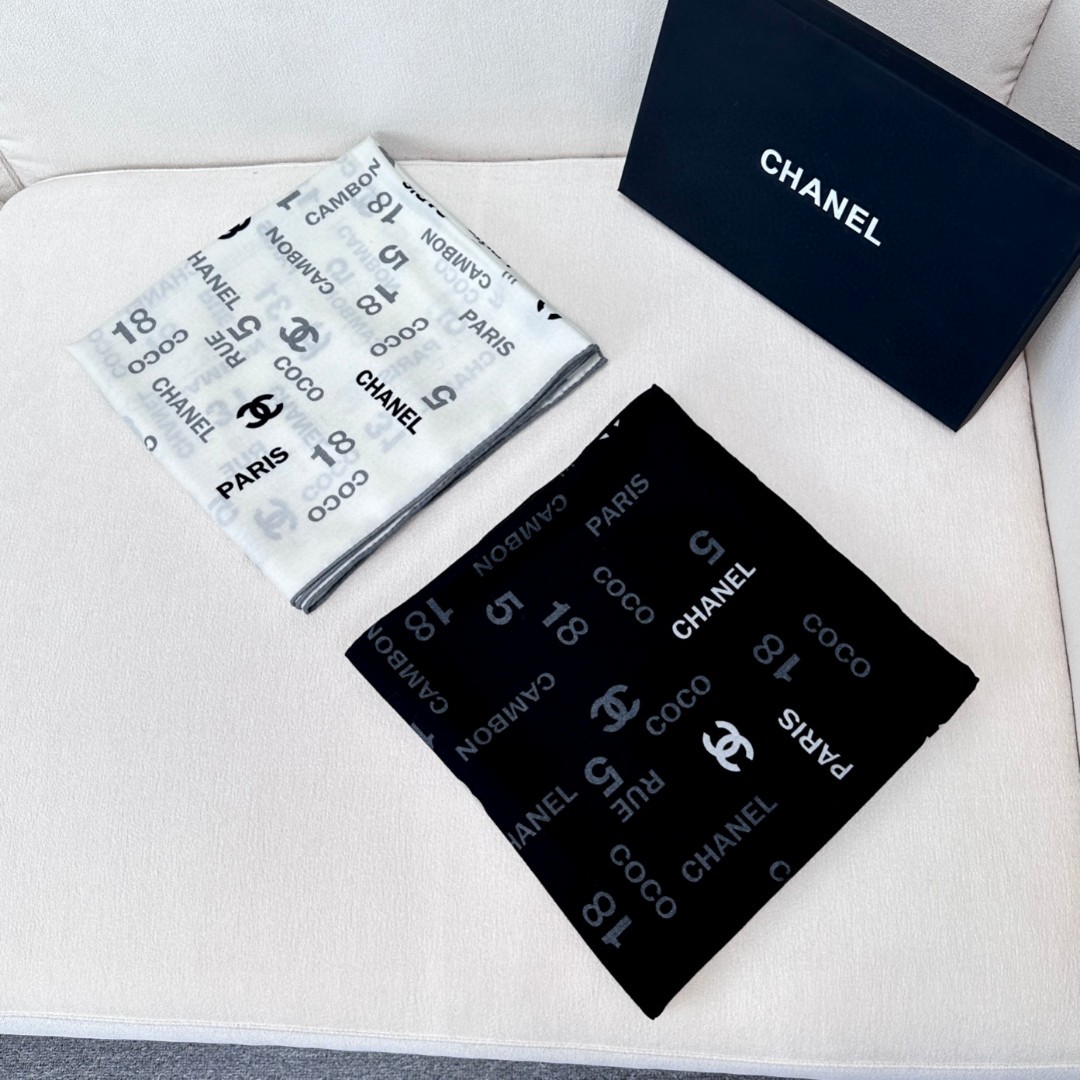 TOP CHANEL Silk Square Scarf 140*140cm - 2 Colors