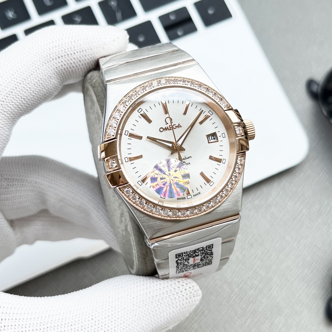 TOP OMEGA Sapphire glass mechanical movement 38 x11mm - 3 Colors