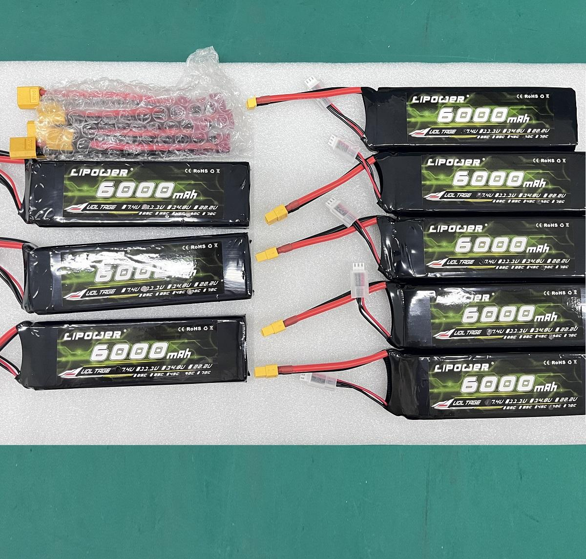 7-inch FPV 6000mAh 6S 35/60/100C 11.1/v 22.2v remote control FPV drone lithium battery - lipowbattery