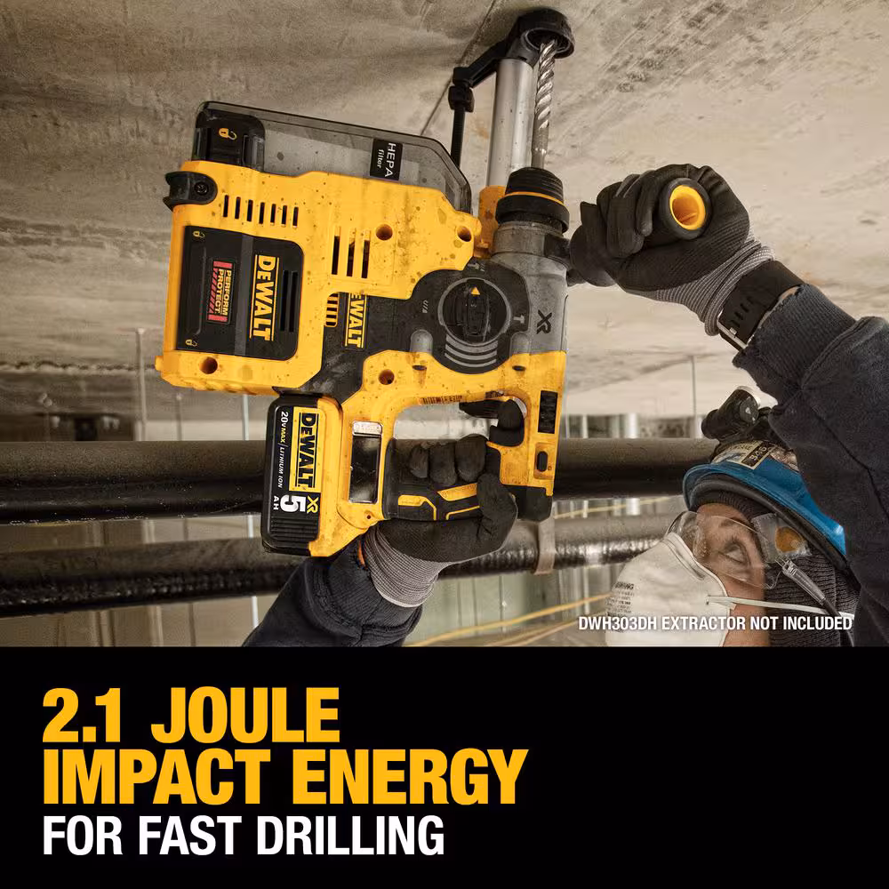 20V MAX XR Cordless Brushless 1 in. SDS Plus L-Shape Rotary Hammer with (2) 20V 5.0Ah Batteries and Charger