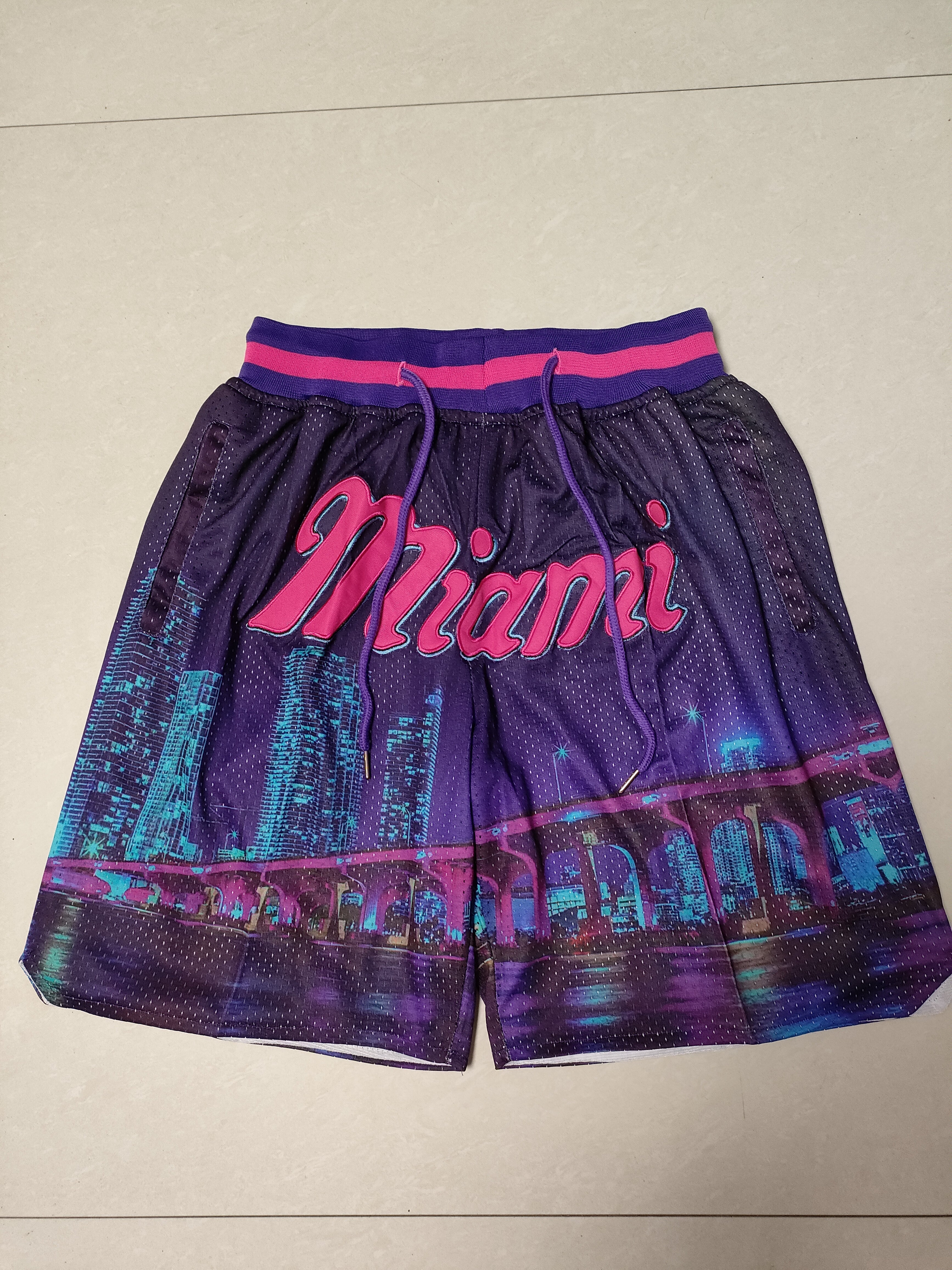 Miami Heat Heat Transfer Purple Pocket Pants