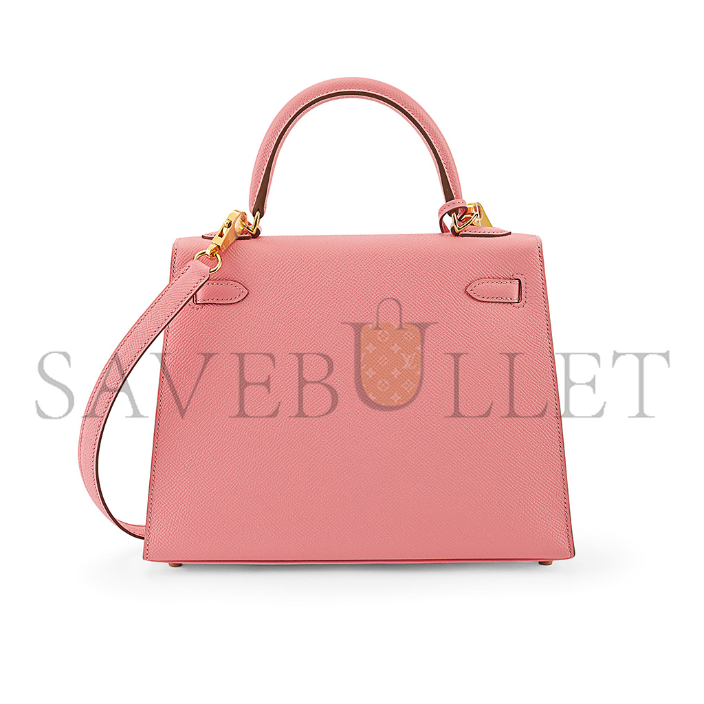 HERMÈS SHAKE POWDER EPSOM LEATHER SELLIER KELLY 28 WITH GOLD HARDWARE (28*22*10cm)