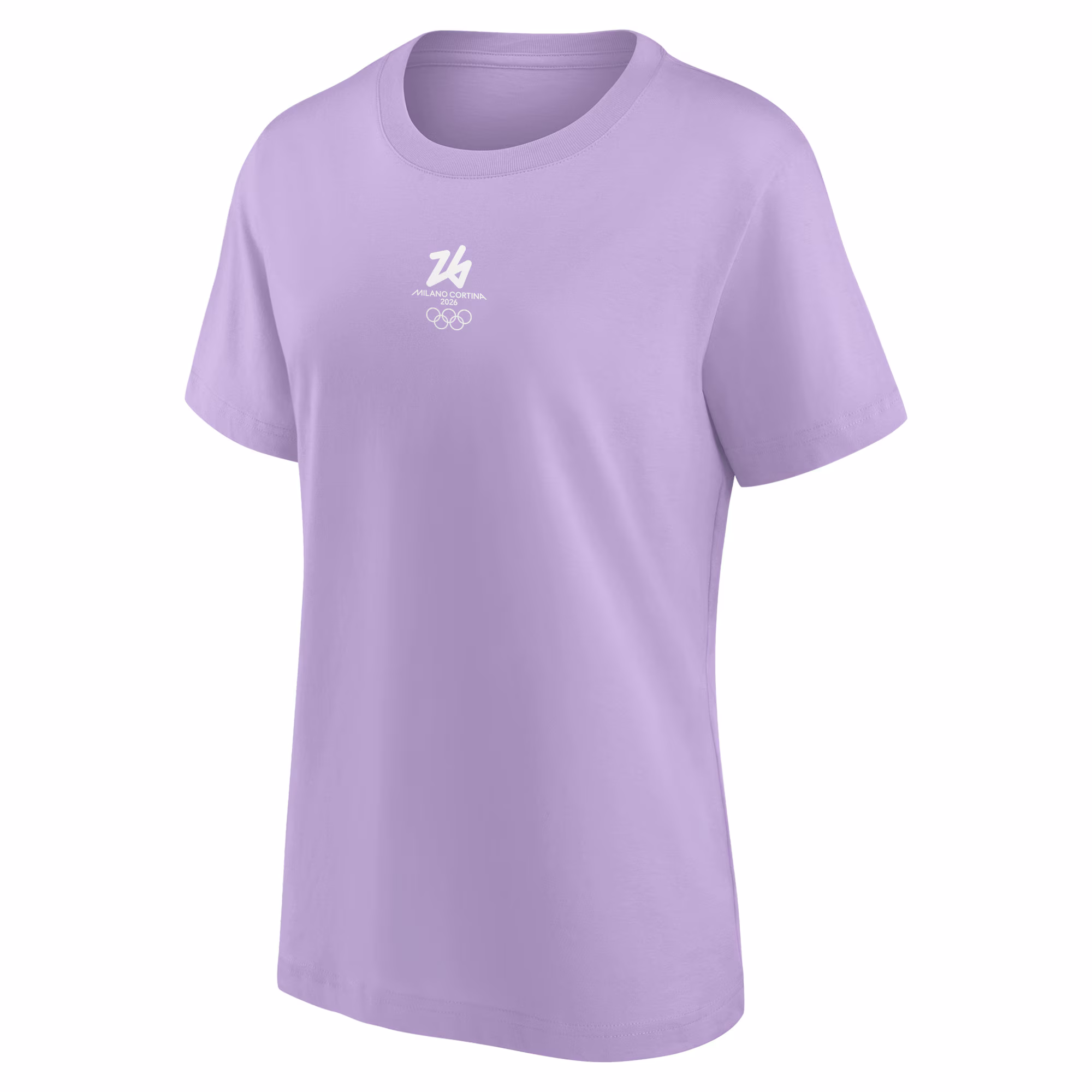 Milano Cortina 2026 Olympics Fashion Mono Logo Graphic Oversized T-Shirt - Purple - Womens