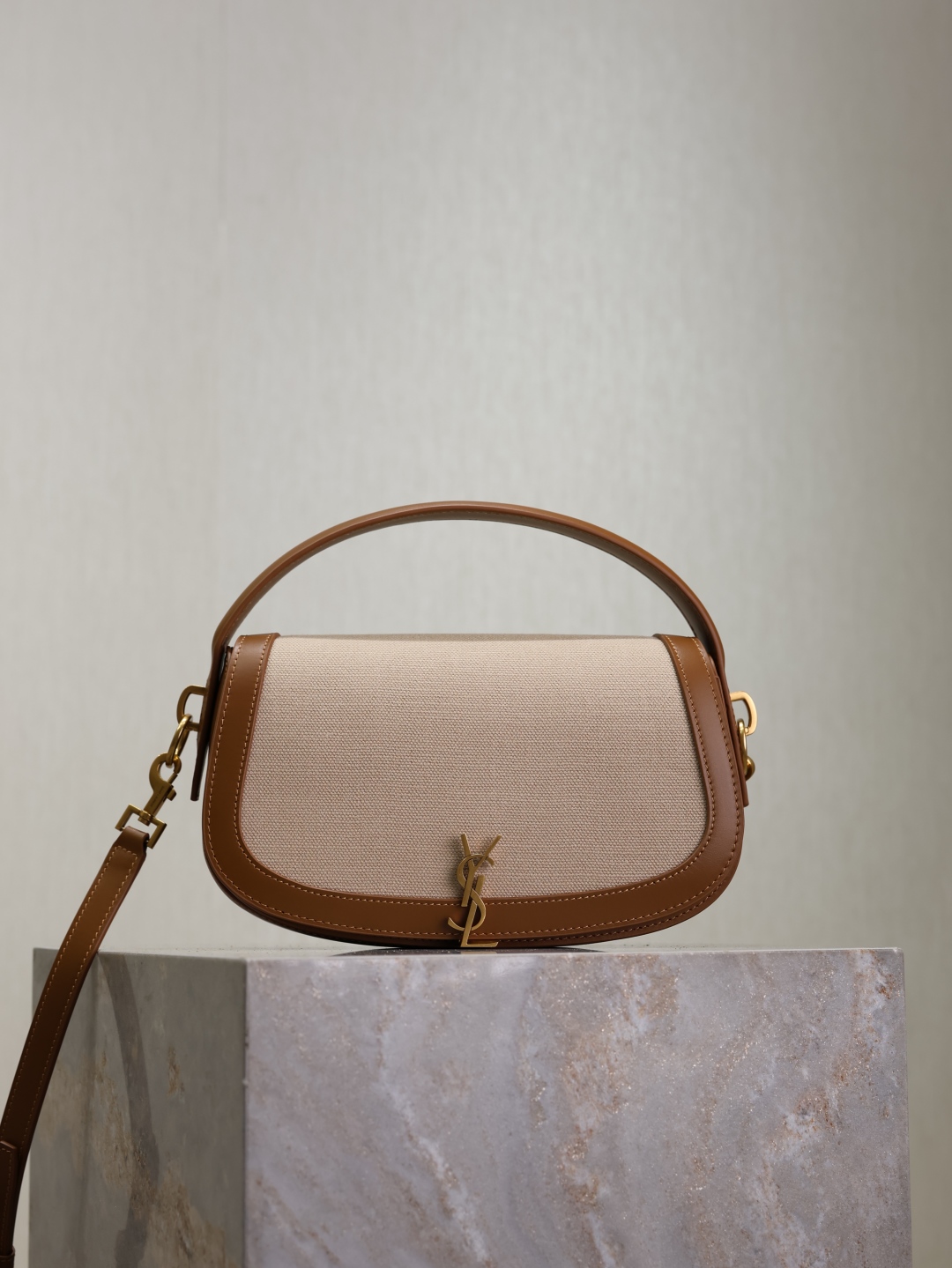 TOP Yves Saint Laurent YSL Voltaire Handbag/Crossbody Bag 24×15×5cm - Beige