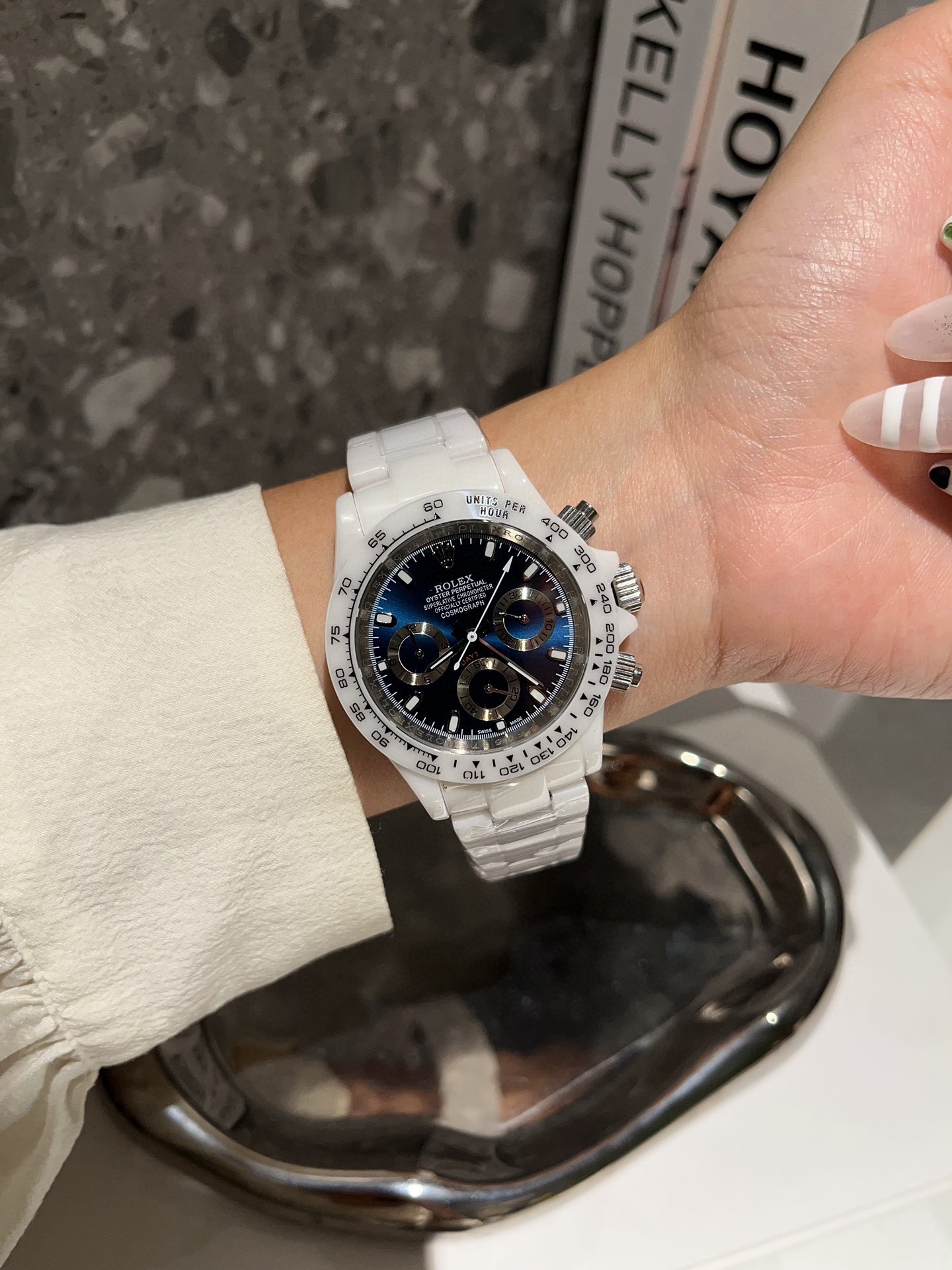 ROLEX Daytona Luxury Sport Full White Ceramic Chronograph Watch, 2 Dials Available, Unisex Mechanical Watch