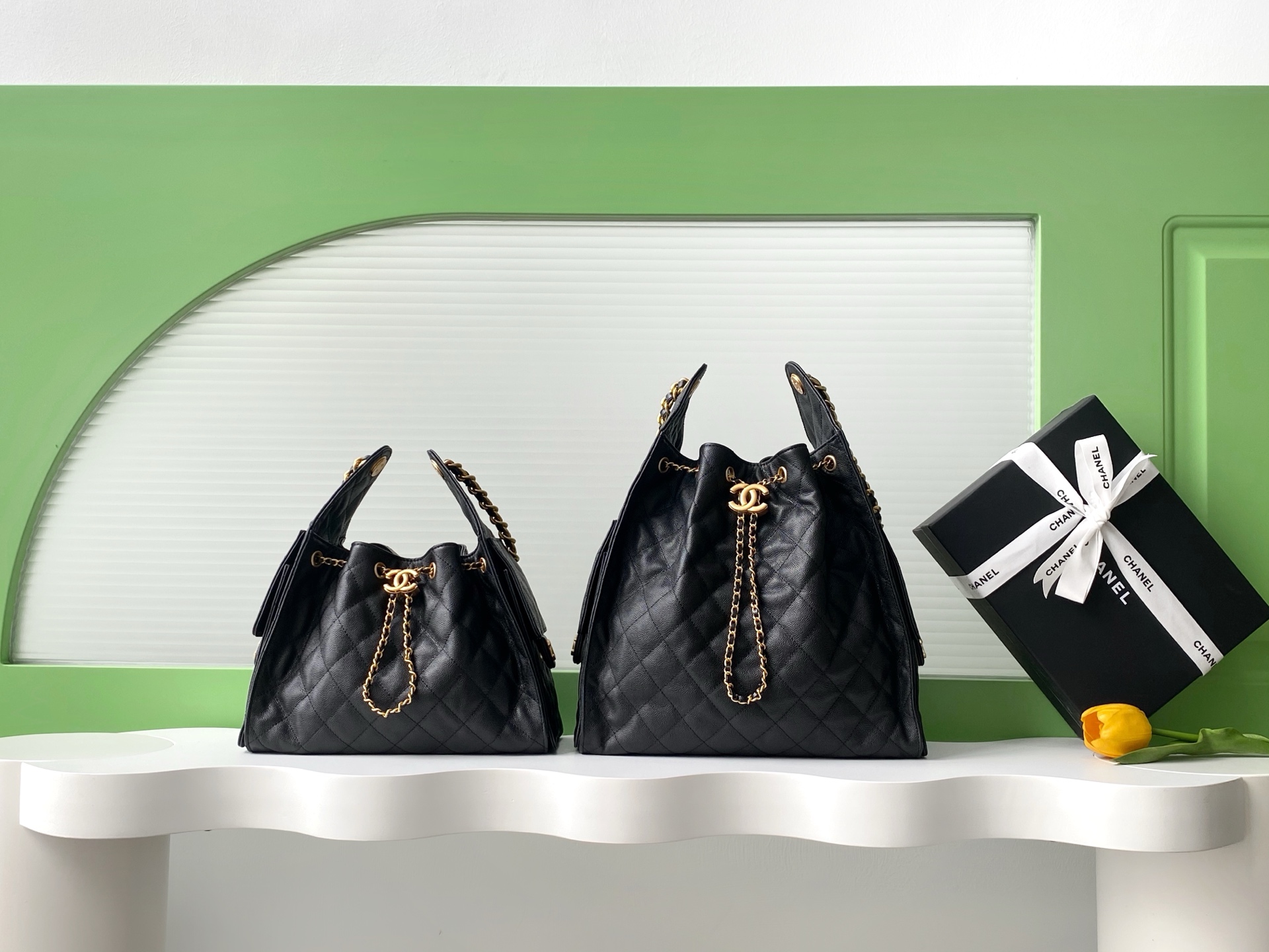 TOP CHANEL Hobo Shopping Bag 40-30-15cm/ 30-26-14cm- 3 Colors