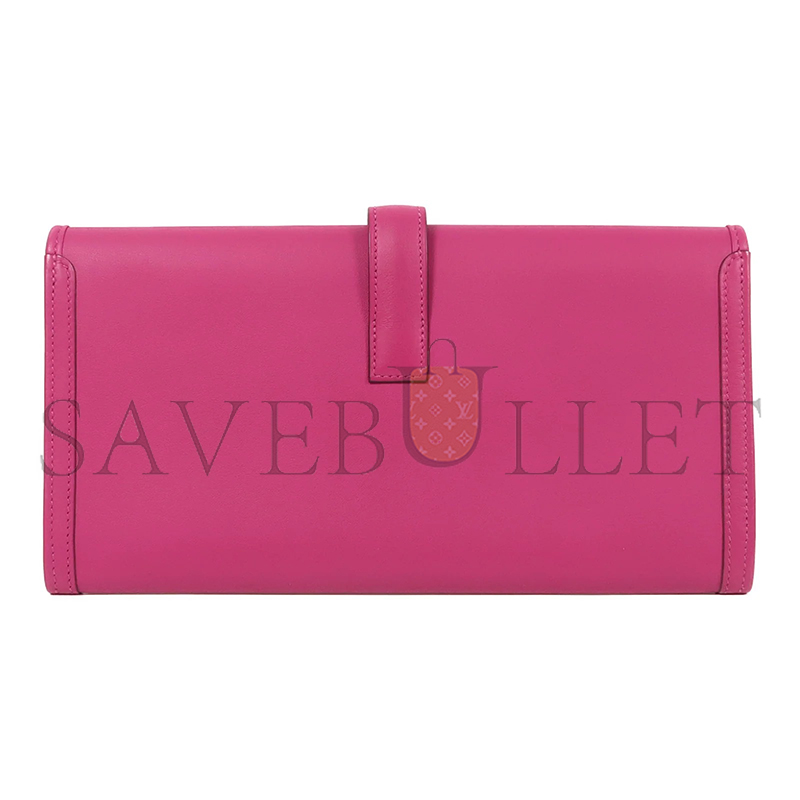 HERMES SWIFT LEATHER JIGE ELAN 29 CLUTCH BAG IN MAGNOLIA PINK (29*15.5*3cm)