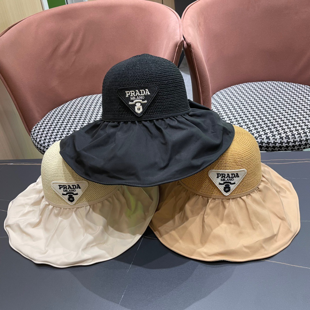 TOP PRADA Sunshade Fisherman Hat - 3 Color