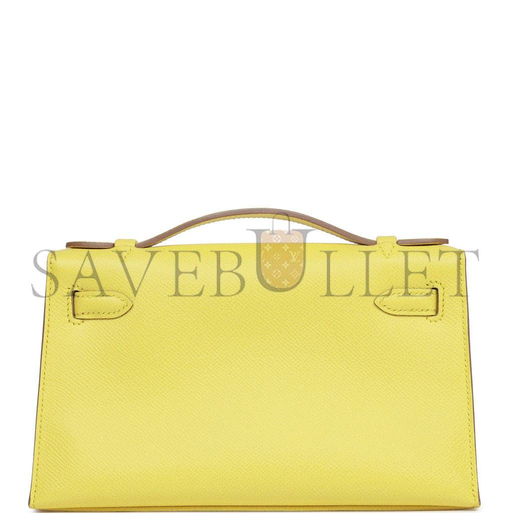 HERMES KELLY POCHETTE EPSOM GOLD HARDWARE (22*14*7cm)