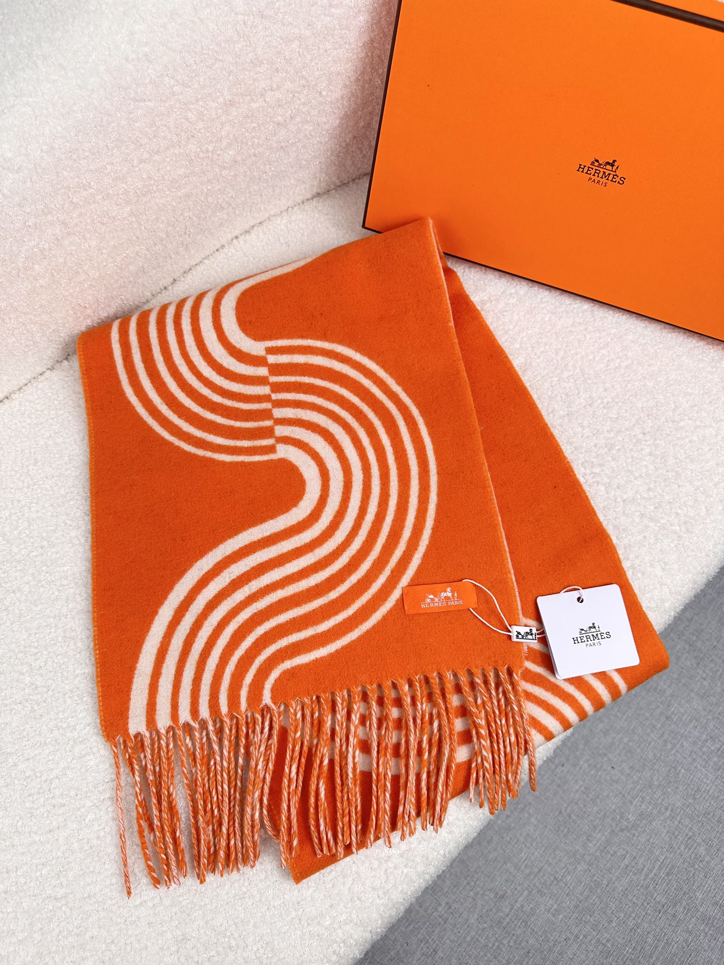 TOP HERMES Cashmere Scarf 30 x 180 cm - 2 Colors