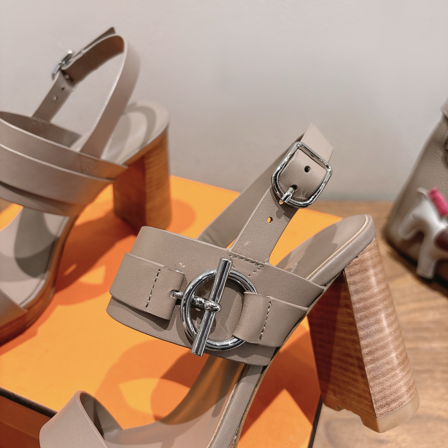 TOP HERMES High Heels Sandals - Khaki