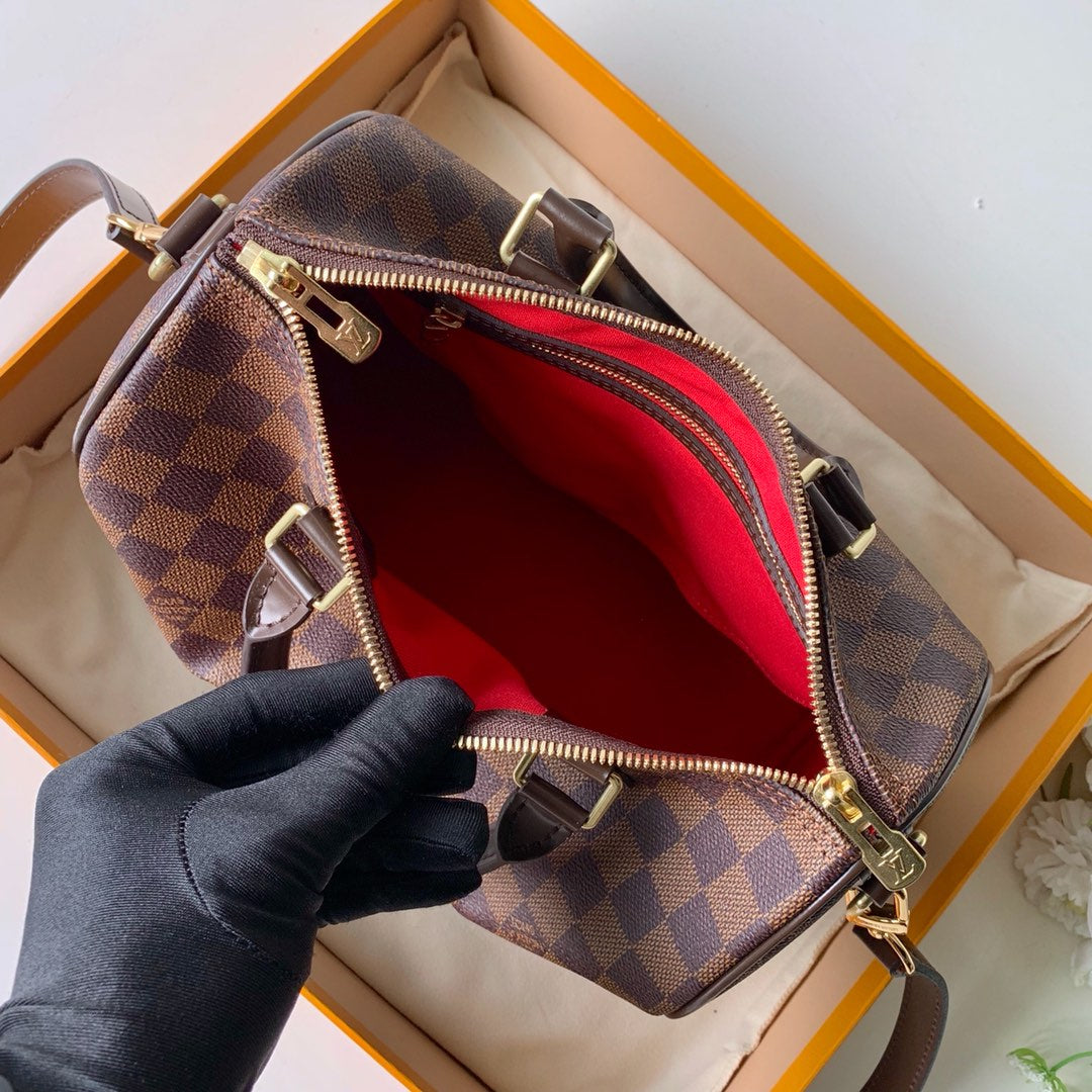 TOP Louis Vuitton LV L*V Speedy 25 Damier Ebene