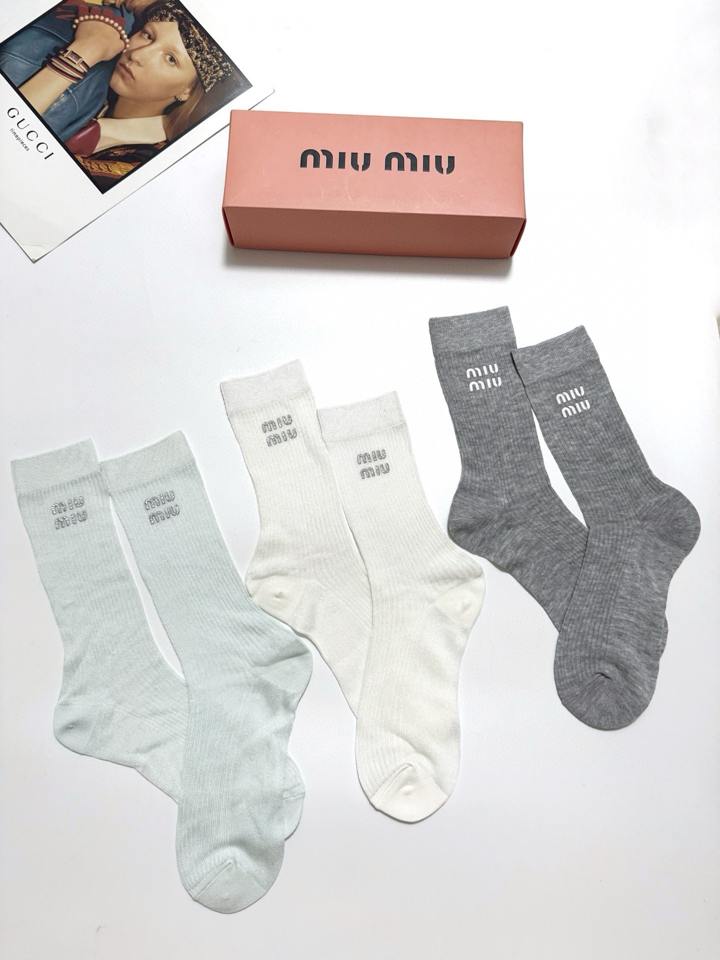 TOP Miu Miu Socks - 3 Pieces as a Set