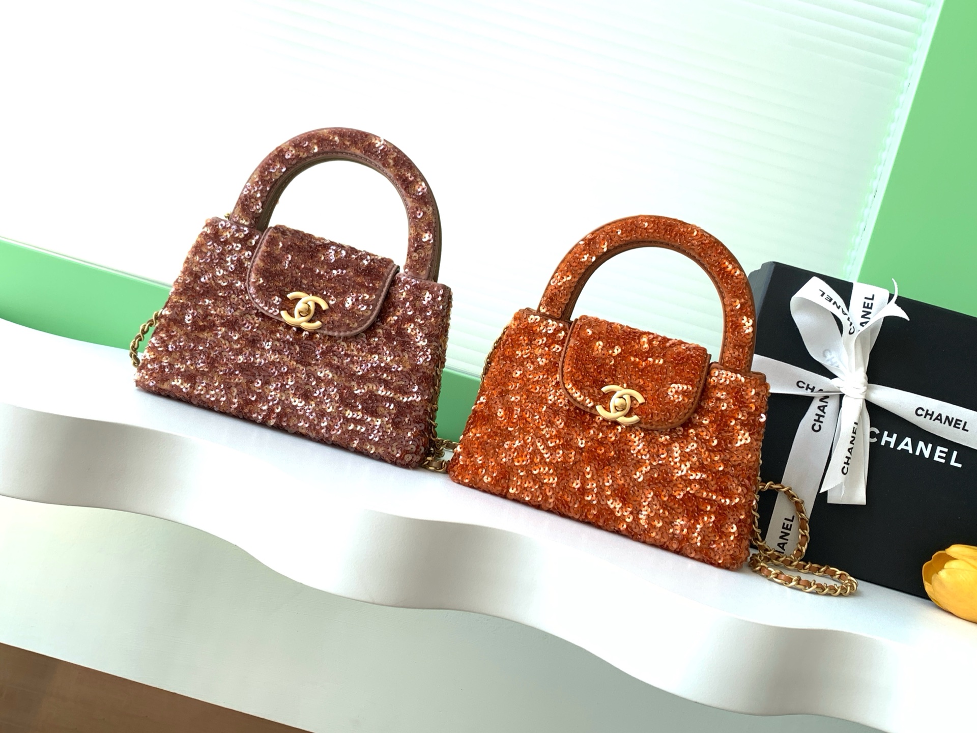 TOP CHANEL Kelly Chain Bag 13*19*7 cm - GHW - 2 Colors