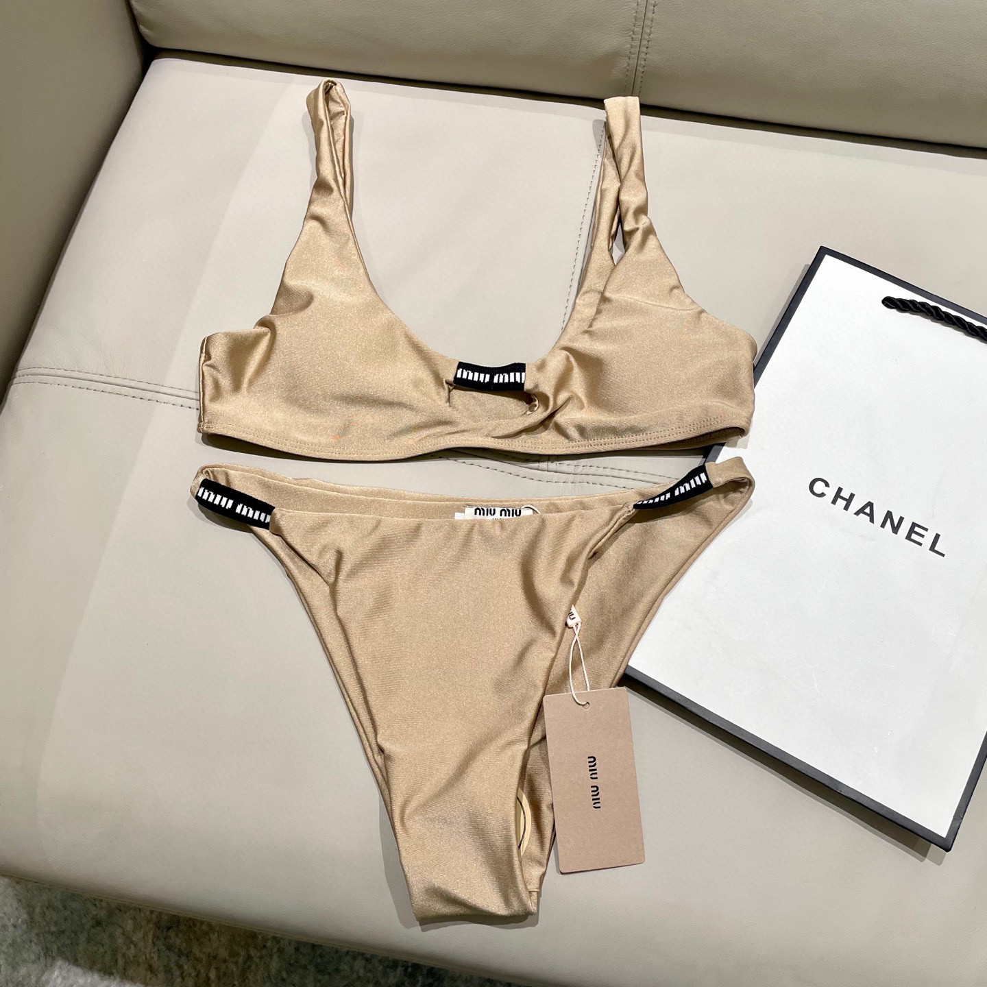 TOP Miu Miu Bikini Swimsuit - Khaki