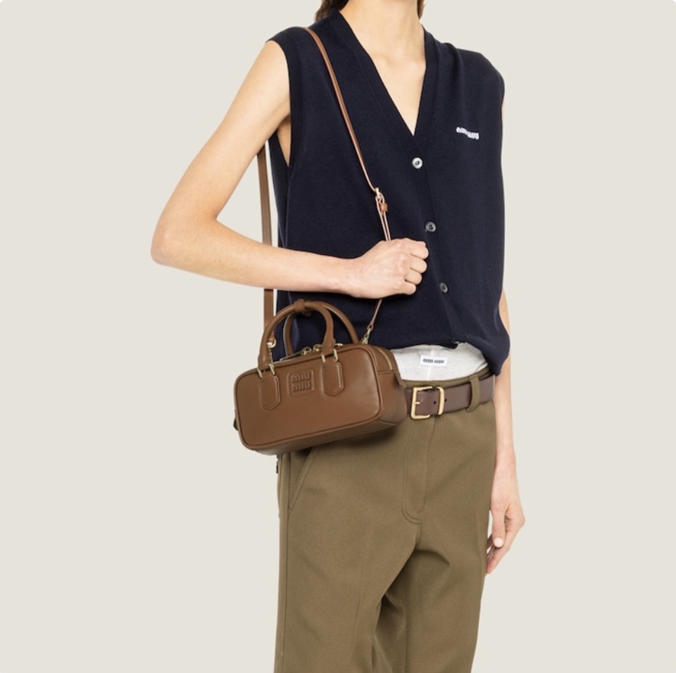 MIU MIU Arcadie Leather Handbag（10A Mirror Version）