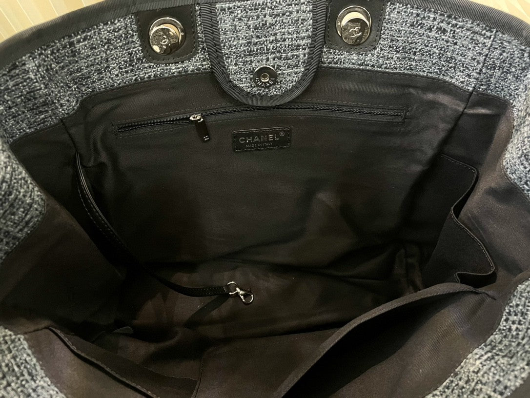 TOP CHANEL Deauville Top Handle Tote 39×30×22cm - Charcoal