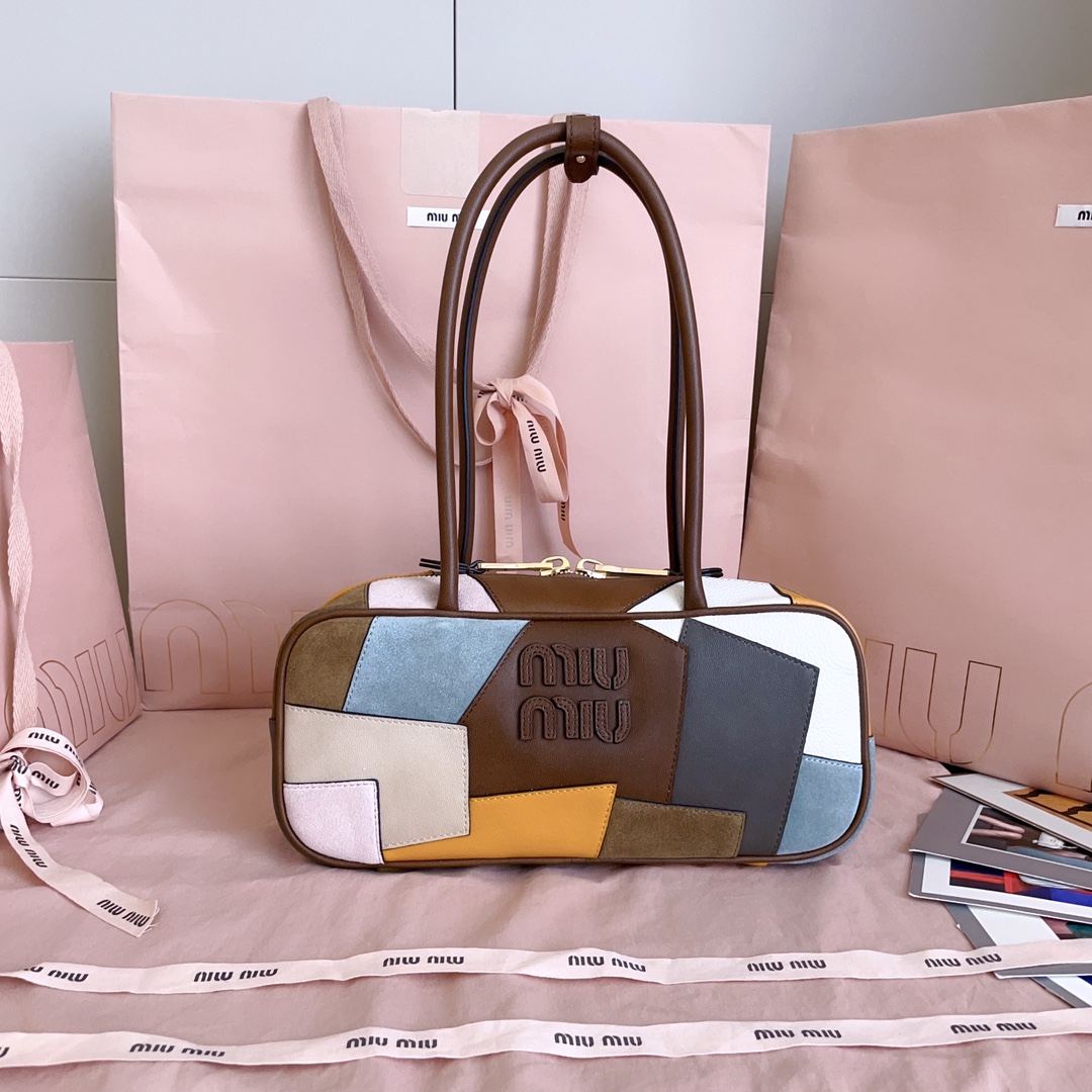 TOP Miu Miu Bag  28X12X9cm - Brown and White