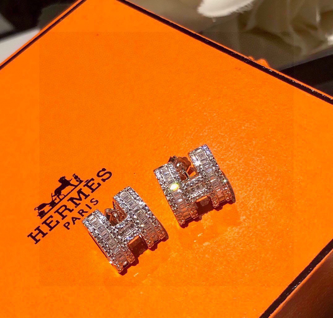 TOP HERMES Diamond H Earring